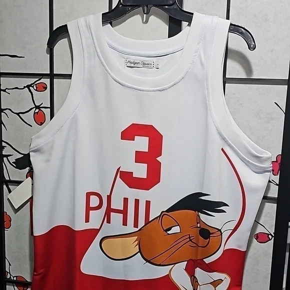 Speedy Gonzales Phila Basketball Jersey Size Large NWT‎ - Picture 3 of 9